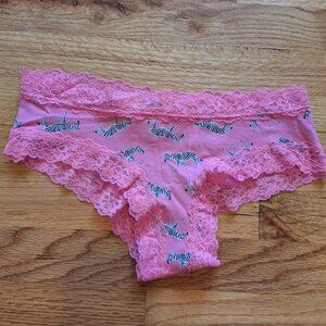 NWT VS pink zebra print panties size Medium